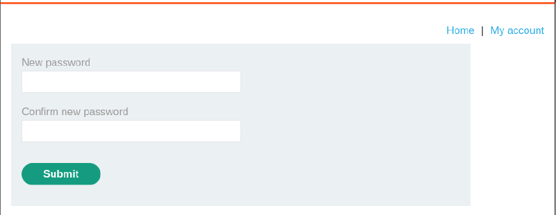 Figure 3: New password submission form accessible post-token verification