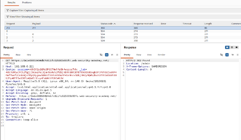 Figure 3: Intruder scan results pinpoint the administrative server at 192.168.0.211