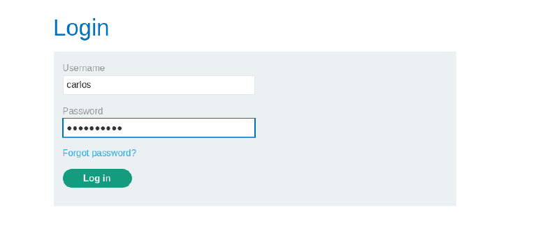 Figure 10: Authenticating into the application as carlos