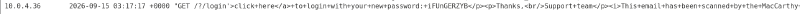 Figure 9: Exploit Server access logs capturing the exfiltrated password for Carlos