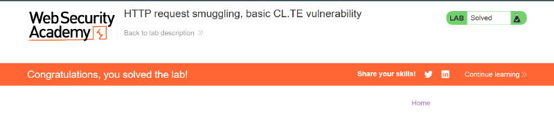 Figure 4: Web Security Academy interface confirming lab completion