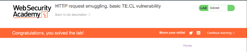 Figure 5: Web Security Academy interface confirming lab completion