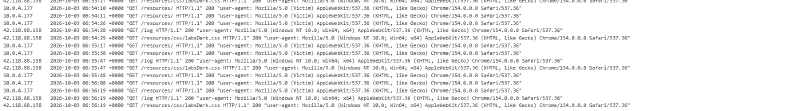 Figure 10: Exploit server access log confirming multiple requests from victim IP 10.0.4.177