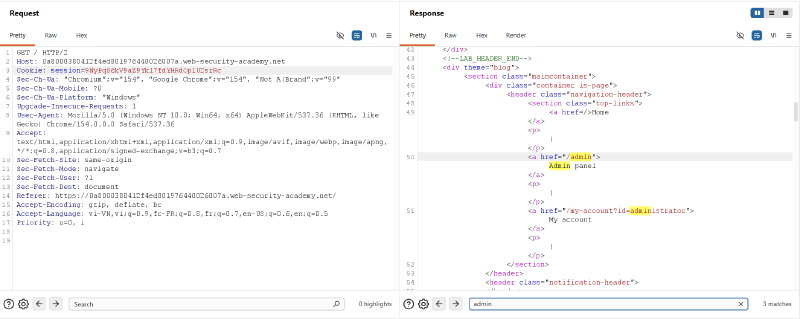Figure 5: Authenticated homepage access under administrative session revealing Admin panel link